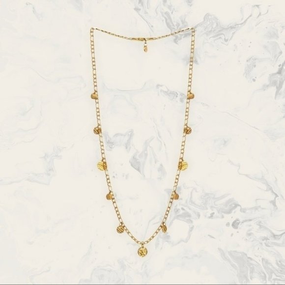 Savvy Cie 18K Gold Plated Curb Link Coin Necklace - Picture 2 of 4